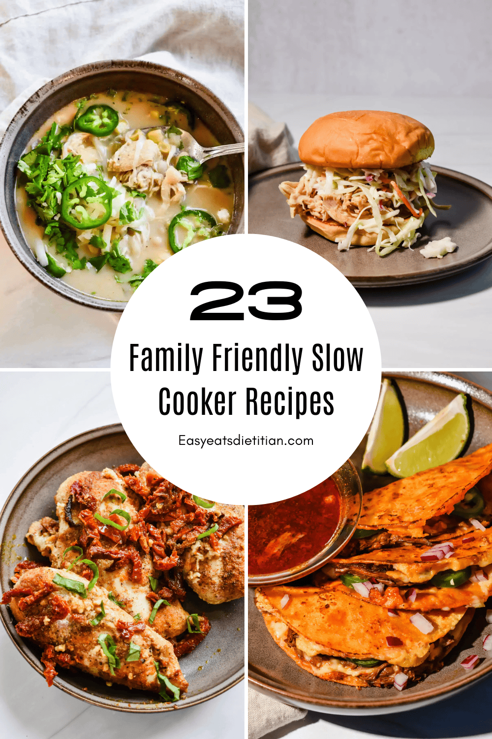 23 family friendly slow cooker recipes.
