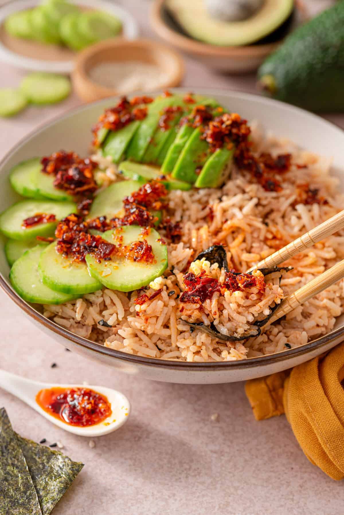 this is another view of my sushi rice bowl 
