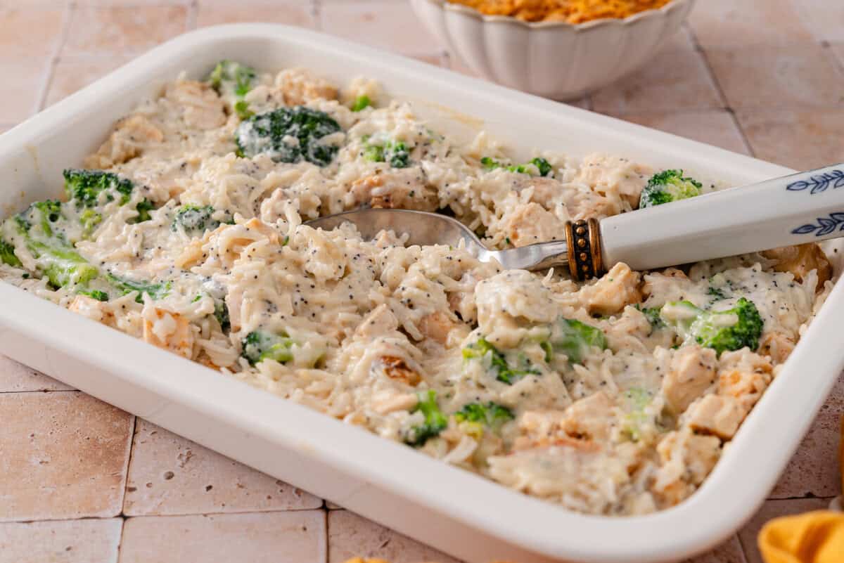 poppyseed casserole before baking
