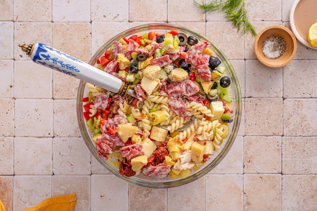 this is a top view of my tossed italian salad 