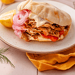 Descriptive photo of my chicken shawarma served.