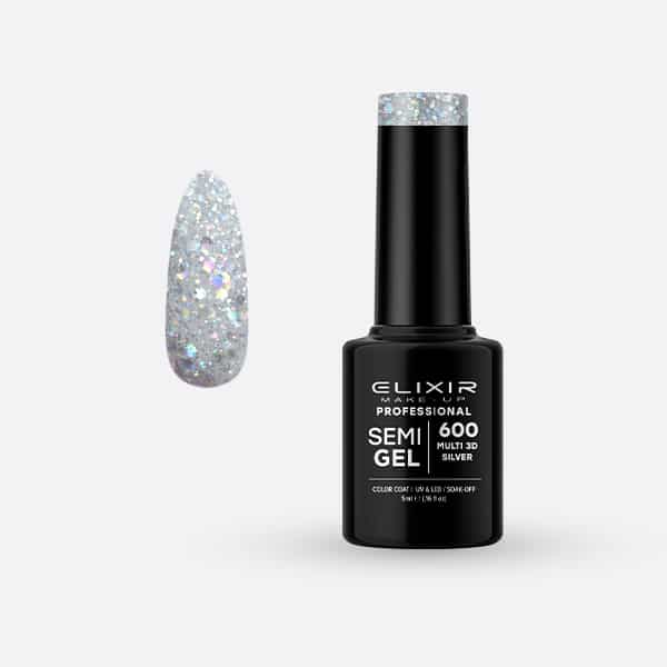 Ημιμόνιμο βερνίκι 5ml – #600 (Multi 3D Silver)