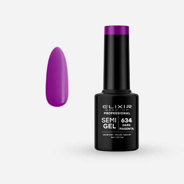 Ημιμόνιμο βερνίκι 5ml - #634 (Dark Magenta) 1 Ημιμόνιμο βερνίκι 5ml – #634 (Dark Magenta)