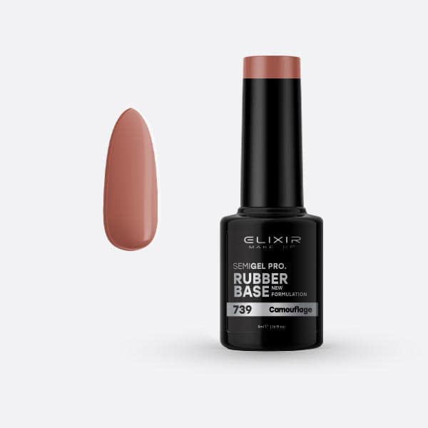 Ημιμόνιμο βερνίκι Rubber Base 5ml – #739 (Camouflage) 1 Rubber Base 5ml – #739 (Camouflage)