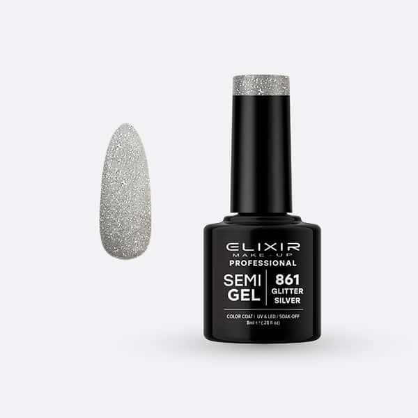 Ημιμόνιμο βερνίκι 8ml - #861 (Glitter Silver) 1 Ημιμόνιμο βερνίκι 8ml – #861 (Glitter Silver)