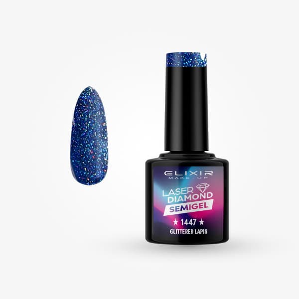Ημιμόνιμο βερνίκι 8ml - #1447 Glittered lapis
