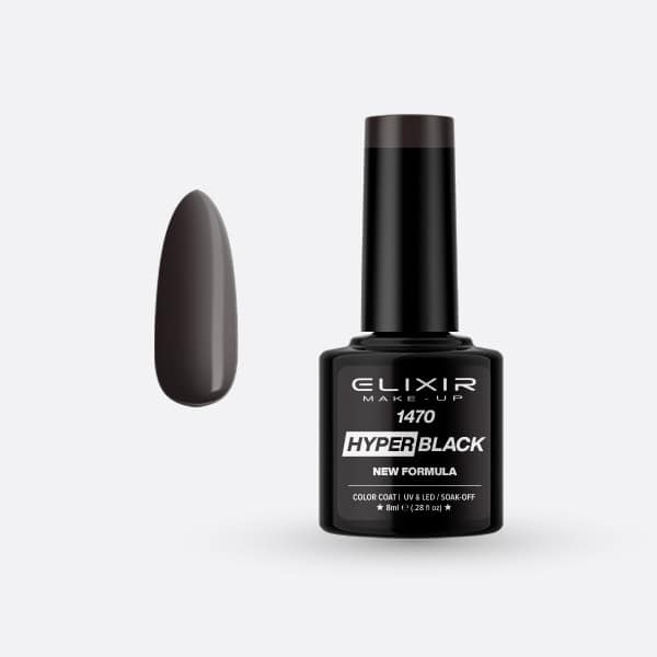 Ημιμόνιμο βερνίκι Hyper 8ml – #1470 (Hyper Black)
