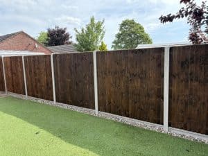Closeboard wooden fence installed for privacy and security in Needham Market.