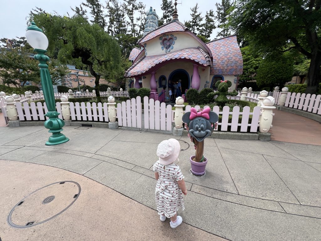 Enchanting Disney themed house with whimsical architecture and vibrant colours in Tokyo Disney. Perfect for family adventures and capturing magical moments.