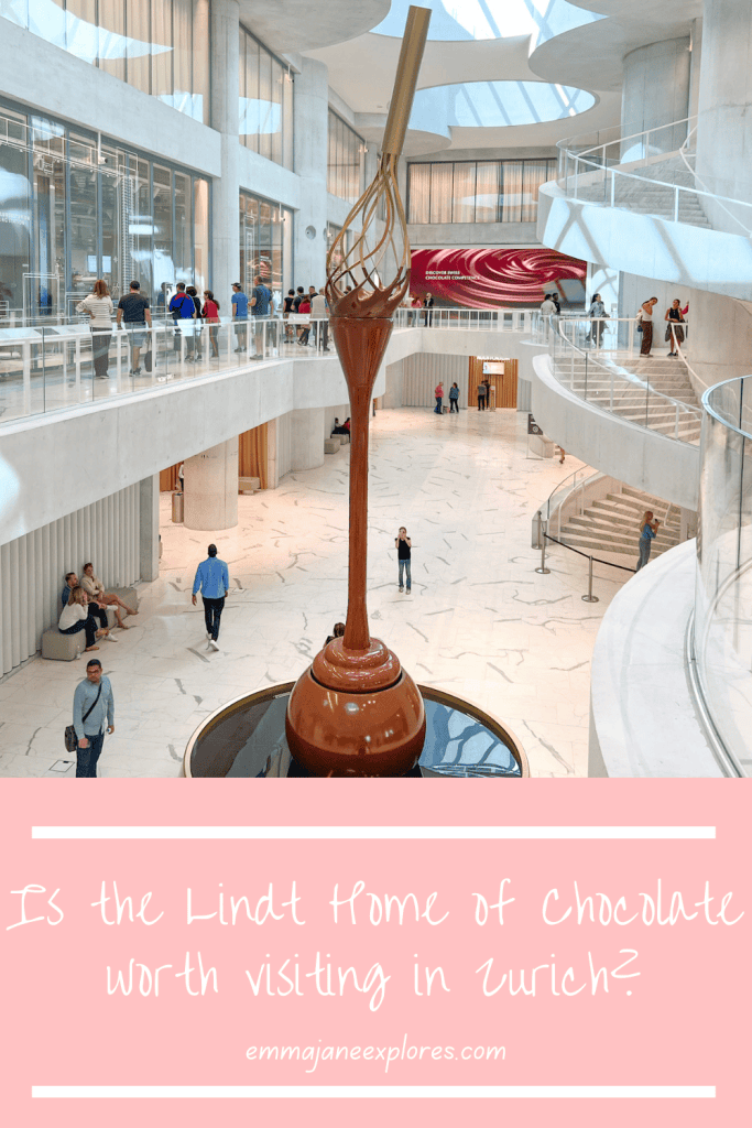 Elegant chocolate sculpture at Lindt Home of Chocolate, Zurich.