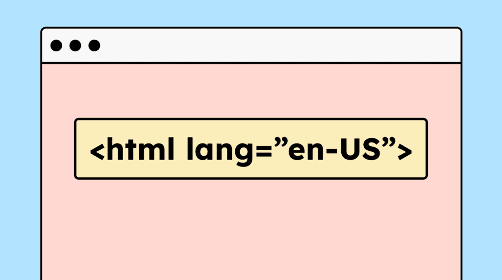 Illustration of the HTML tag with the language attribute set to German for Germany.