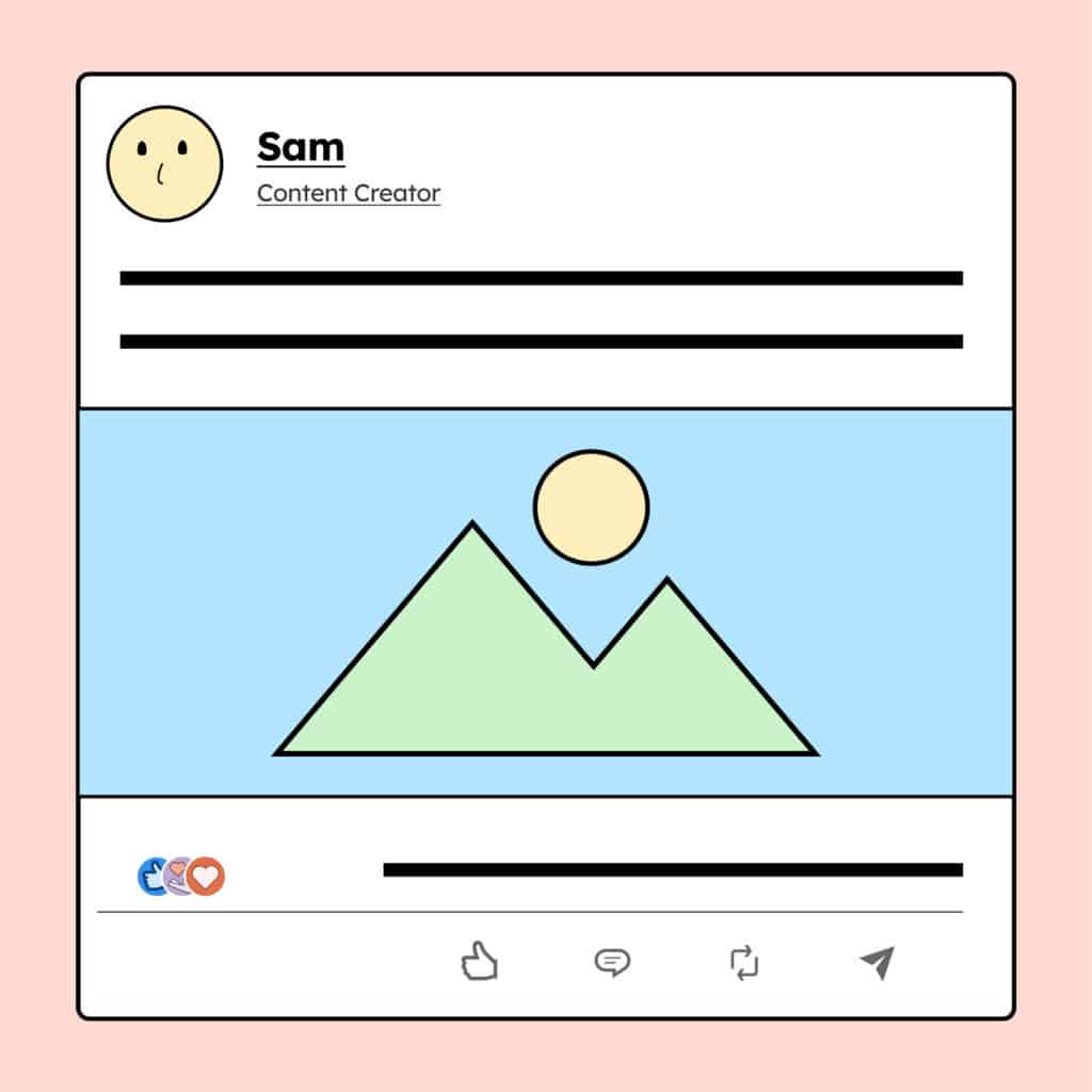 Illustration of a social media post