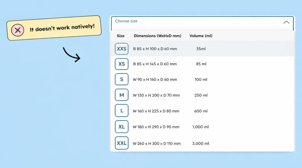 A dropdown menu with icons in each column. That's not possible natively!
