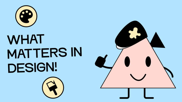 What design really matters. Our mascot Tine, wearing a painter's cap, gives a thumbs up.