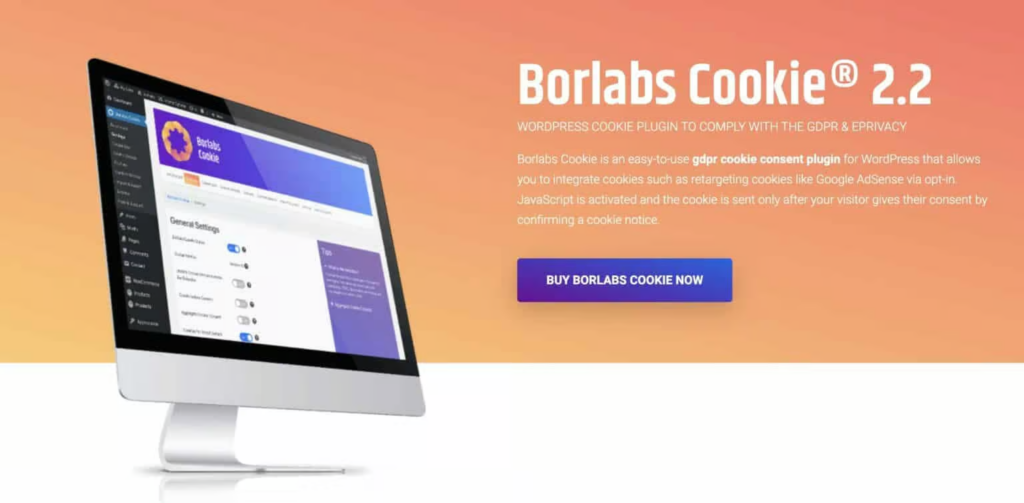 Screenshot from the Borlabs Cookies product page