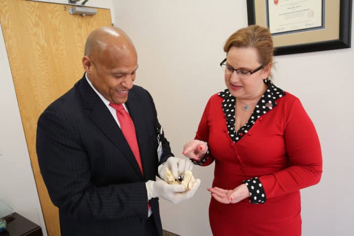 Lisa Salberg shows heart to Darrell Terry Sr.