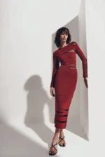 Vestido Midi Nervuras & Transparência