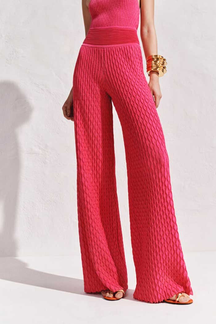 emv26-822-Calça-Flare-Pink-1 Calça Flare Tricot Texturizada