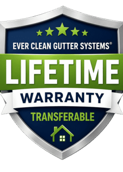 lifetime-warranty-image-transparent Lifetime transferable warranty badge for Ever Clean Gutter Systems with a green ribbon and house icon