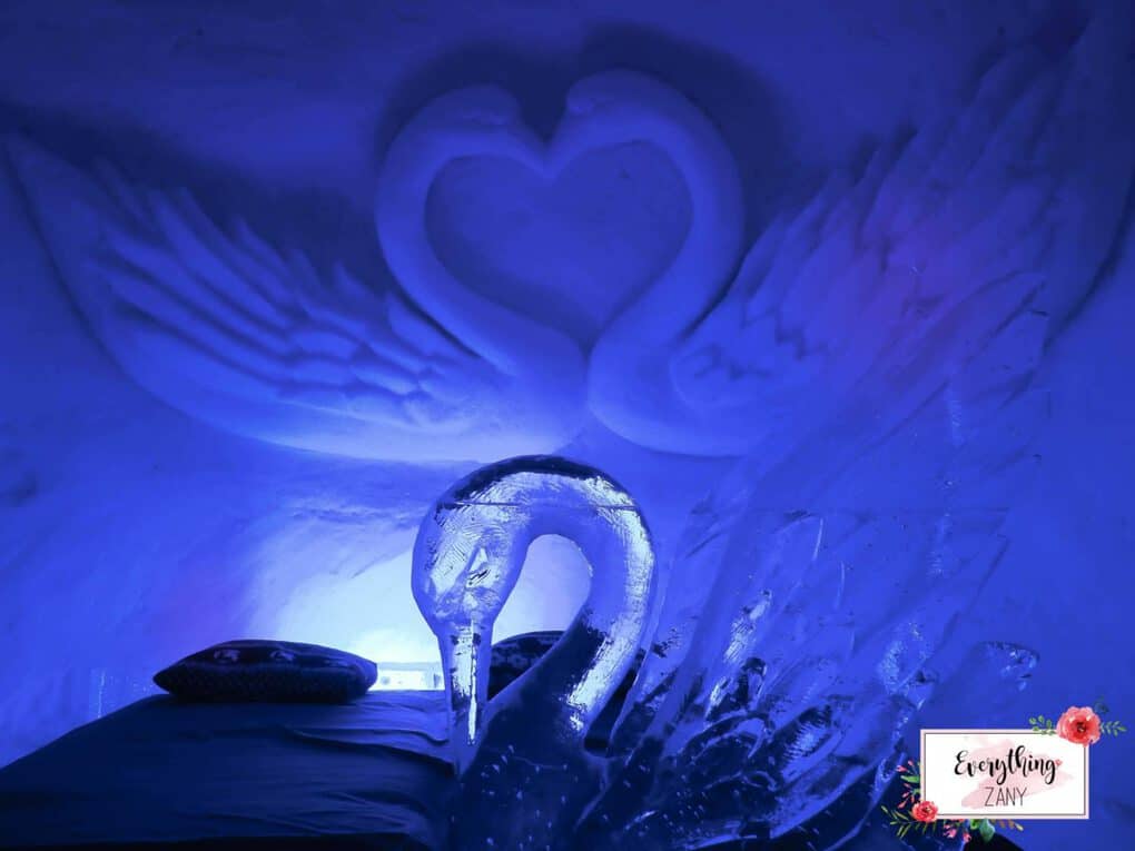 Inside the igloo hotel