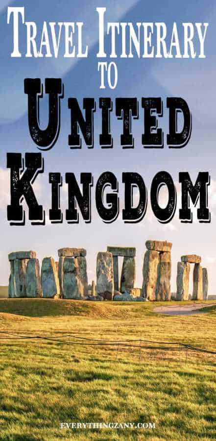 Travel Itinerary to United Kingdom