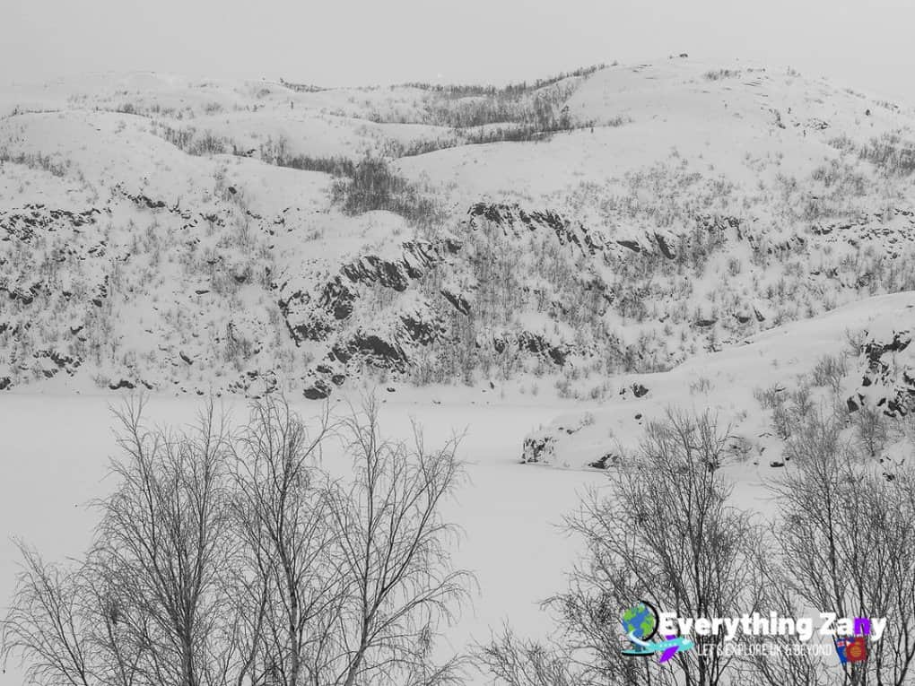 Frozen lake near Snow Hotel Kirkenes
