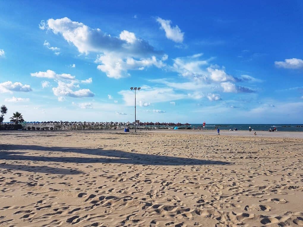Pescara Beach and sun lounger