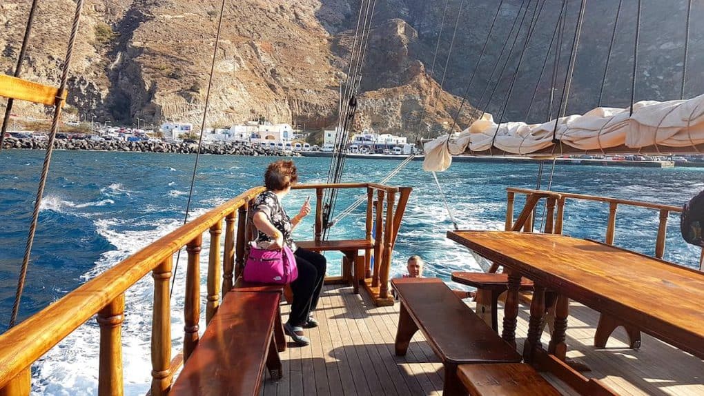 Onboard the Caldera Cruise in Santorini Greece
