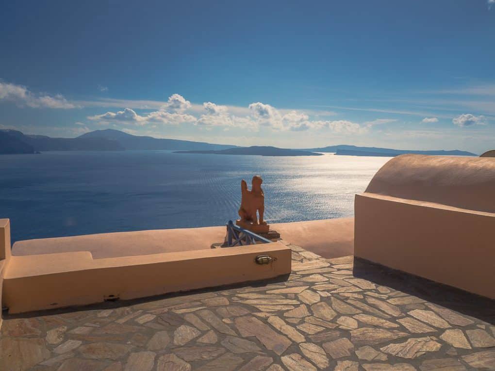 View of the Caldera in Santorini Greece