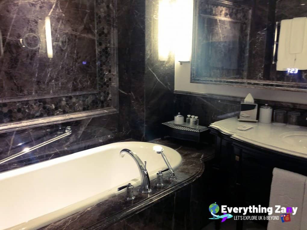 Bathroom of my hotel room in Shangri la Bosphorus Istanbul