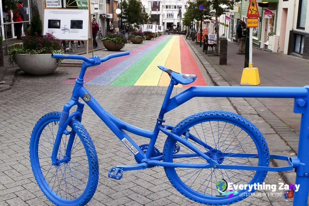 Rainbow Street in Reykjavik Iceland