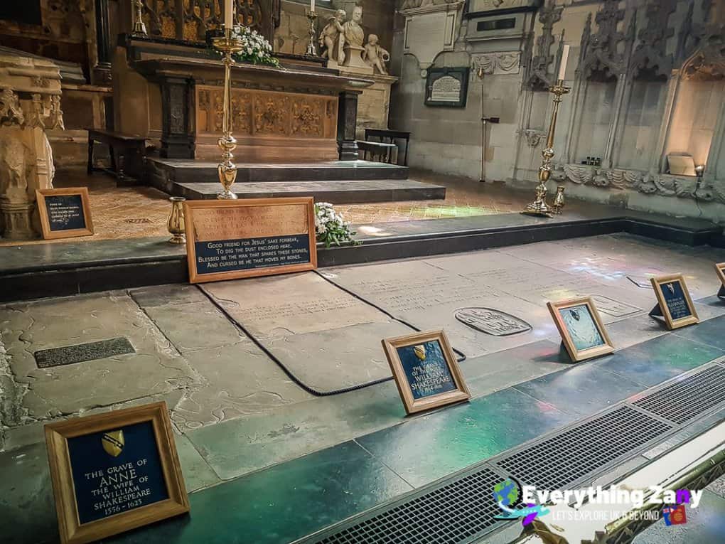 Burial site of William Shakespeare inside the Holy Trinity Church