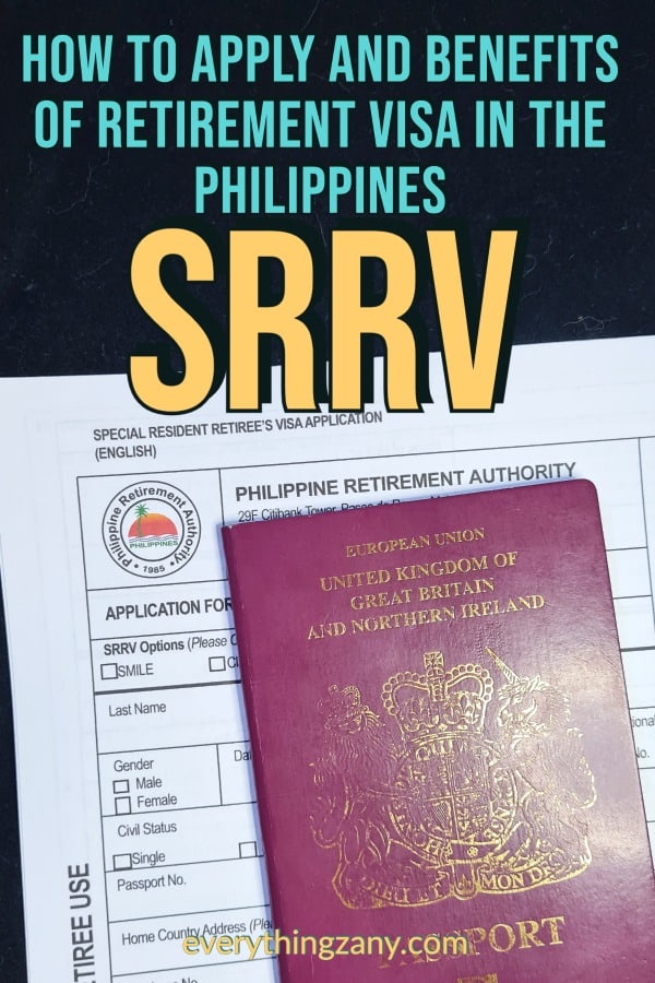 SRRV Special resident retirement visa in the Philippines pin