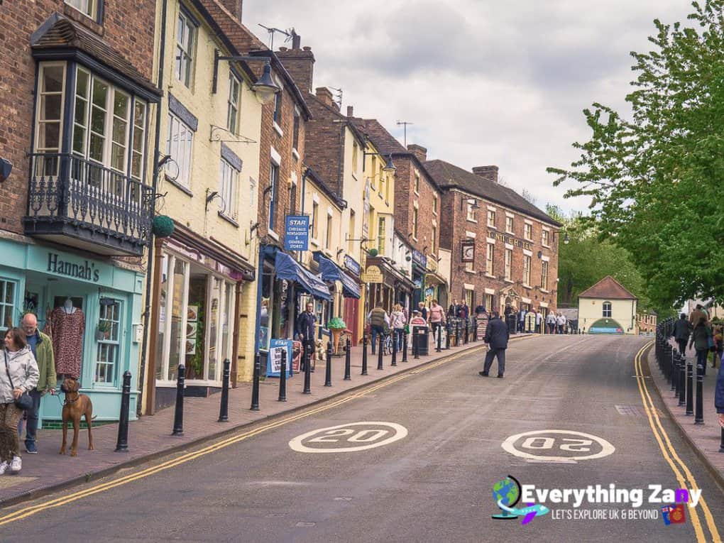 Ironbridge High Street in Shropshire UK