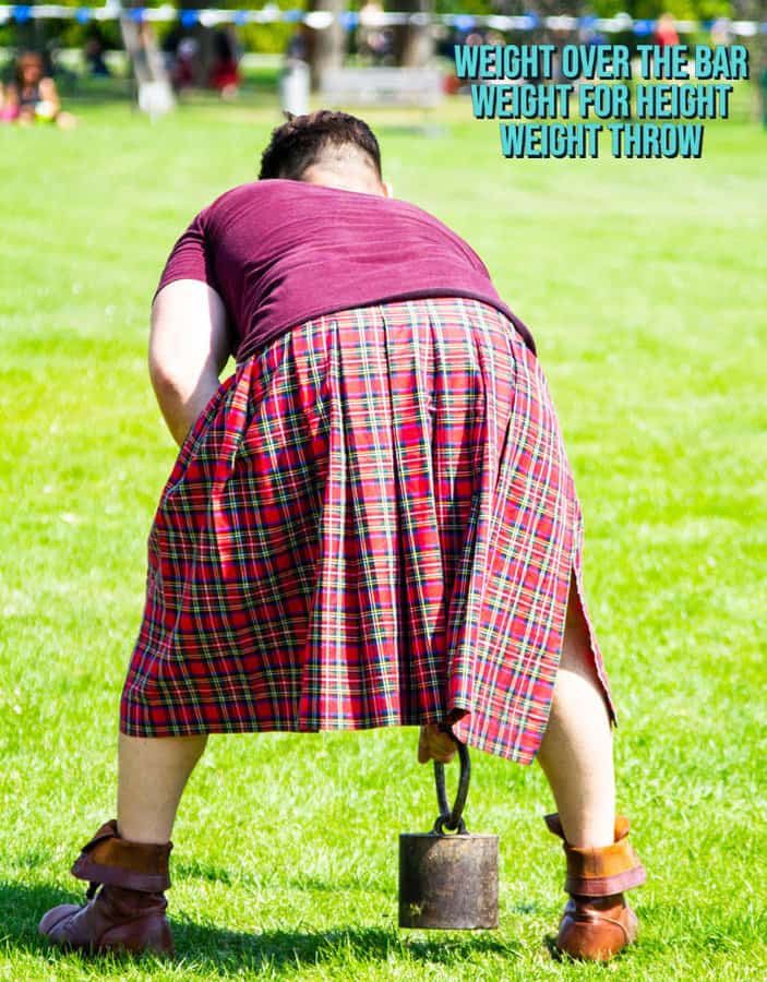 Weight over the bar or Weight Throw in Scotland