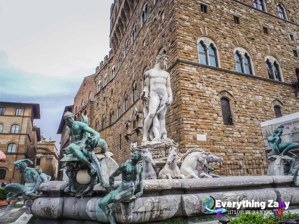 Fountain of Neptune in Florence Italy