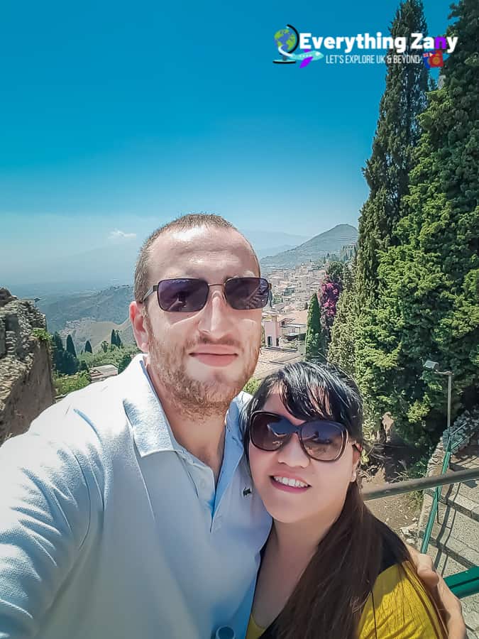 My husband and I at Taormina Sicily Italy