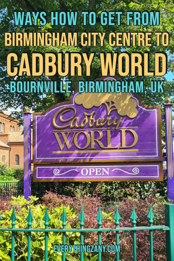 Ways How to Get From Birmingham to Cadbury World UK pin