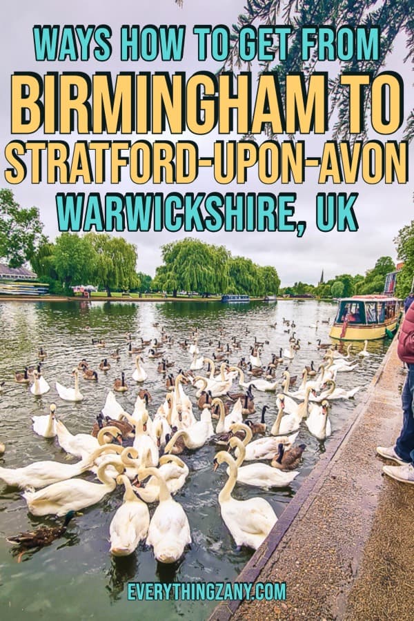 Ways How to Get From Birmingham to Stratford-upon-Avon Warwickshire UK pin