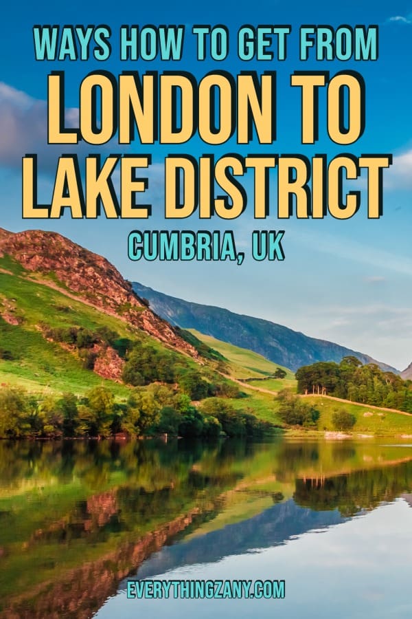 Ways How to Get from London to Lake District Cumbria UK pin