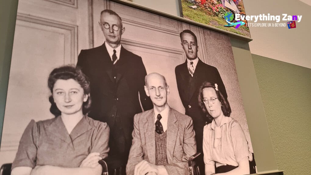 Miep Gies and Otto Frank with their colleagues