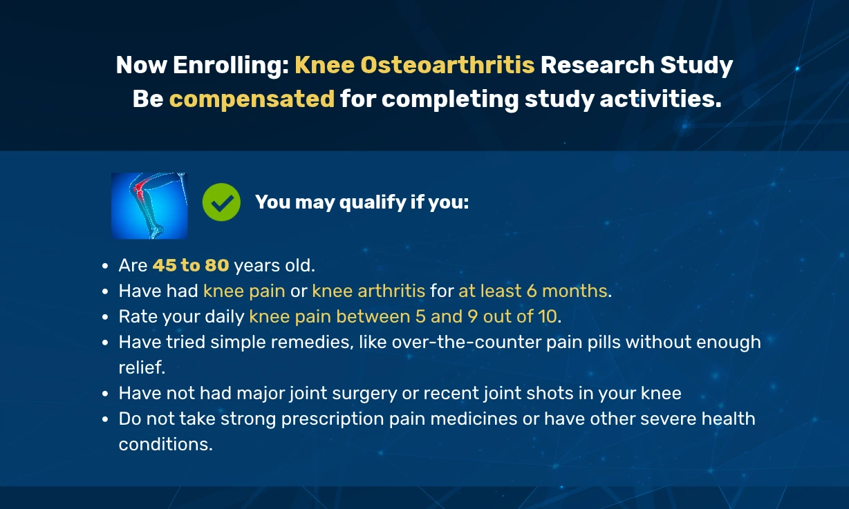 knee osteoarthritis research study requirements