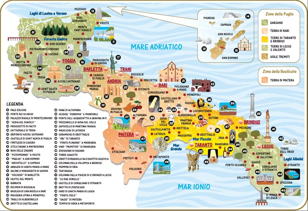 mappa puglia cosa vedere