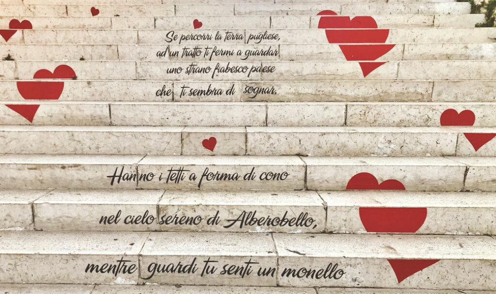 alberobello instagram scalinata cuori