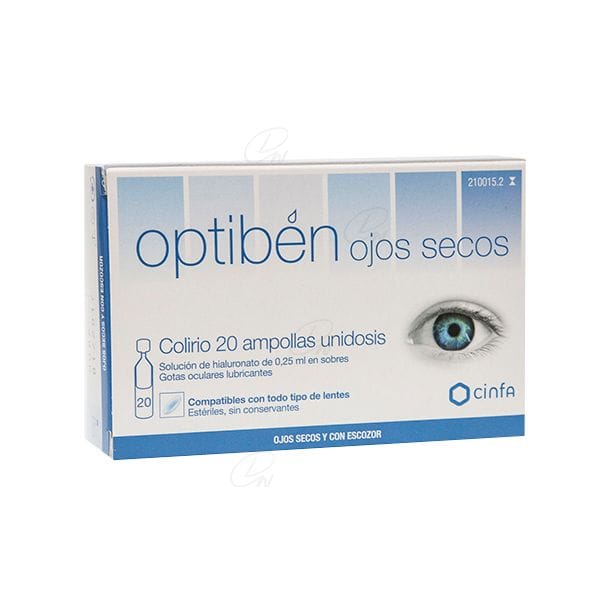 OPTIBEN OJOS SECOS GOTAS UNIDOSIS 0.25 ML 20 AMP