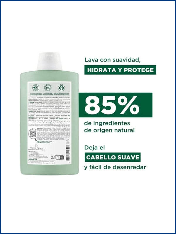 KLORANE Champú Almendra Tonicidad y Suavidad 400 ml-1
