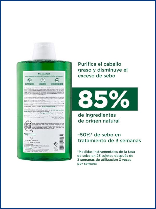 KLORANE Ortiga Bio Champú Seborregulador 400 ml-1