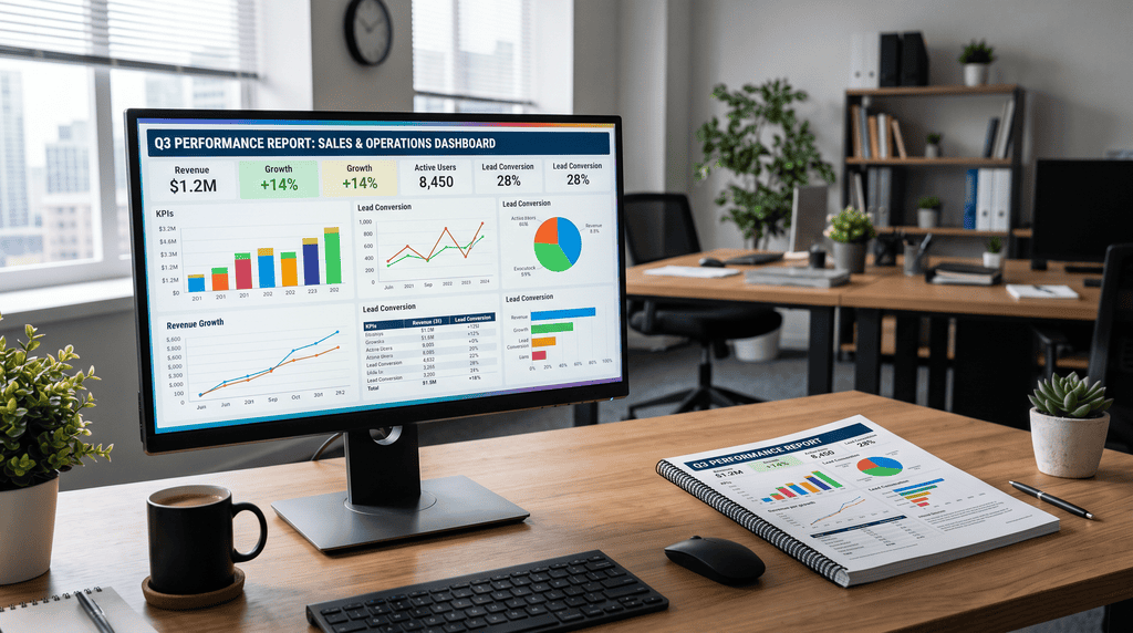 Sales dashboard report measuring customer experience behaviour change, printed but unused