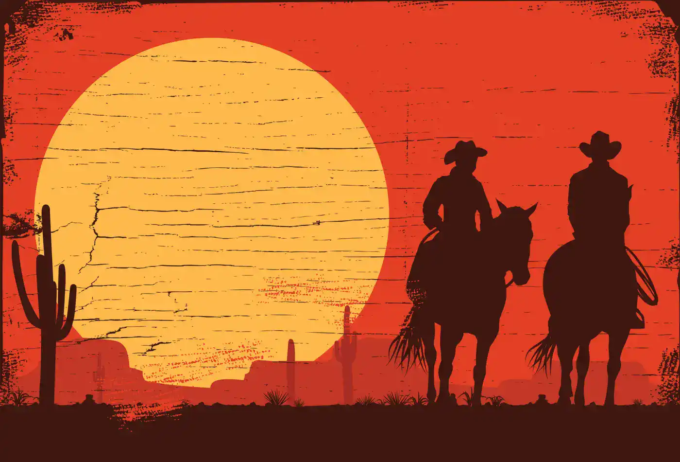 Cosas de Rodeo en el Desierto en la puesta del sol.