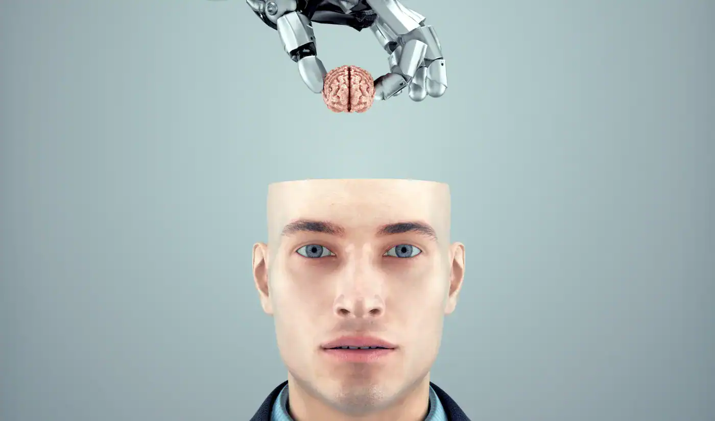 Intelecto humano y máquina en una imagen conceptual.